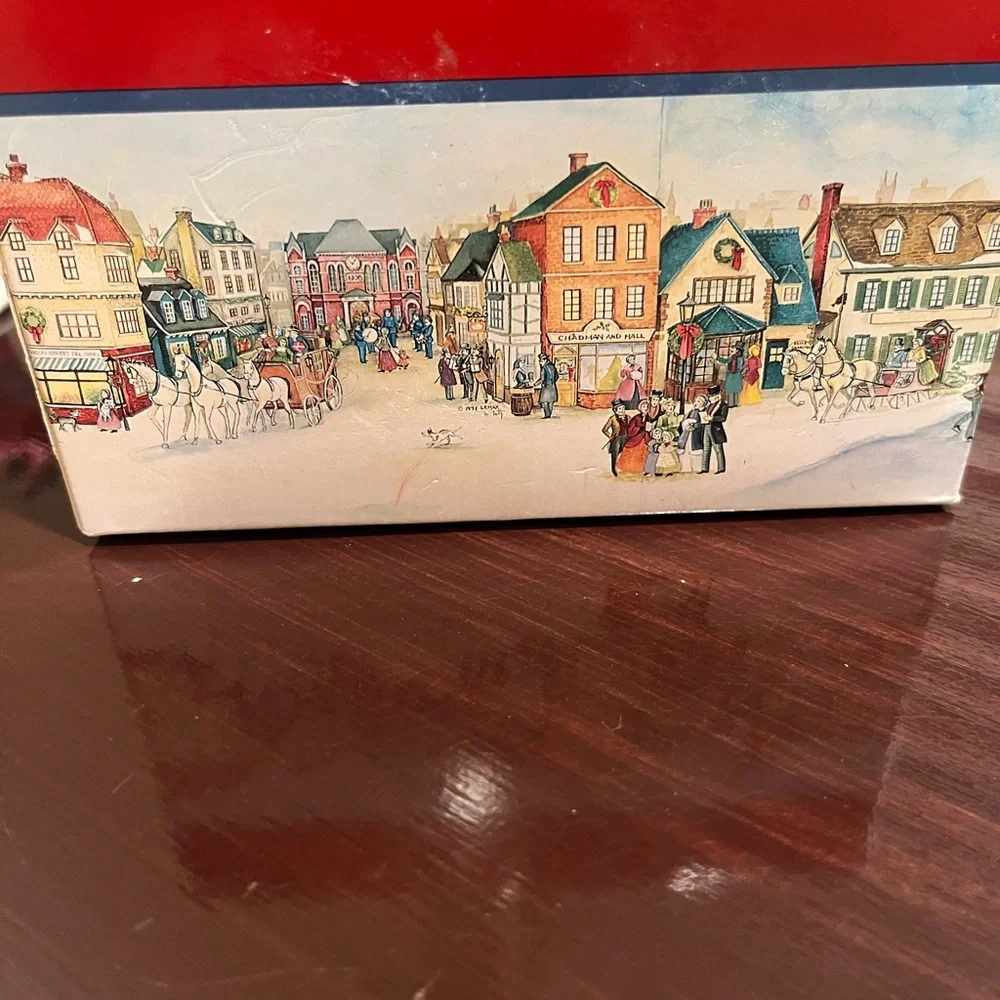 Vintage Lemax 1995Dickensvale Porcelain Holiday Park Bench Figurine